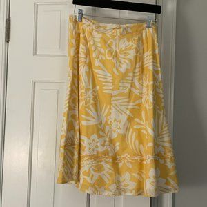 CHICO'S A-LINE FLORAL SKIRT-LIKE NEW